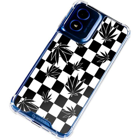 Marijuana Checkered Moto G 5G (2024) Clear Case
